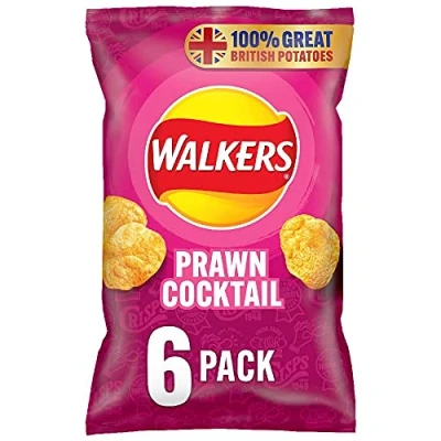 Image of Walkers Prawn Cocktail Multipack Crisps 6 x 25g