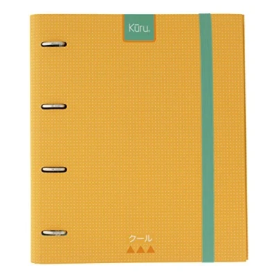 Image of grafoplás 88102160 carpeta 4 Rings A4 Die Cut Kuru with On Transparent, Dividers and 100 Sheets of 90 g, Yellow, Extra Soft Touch