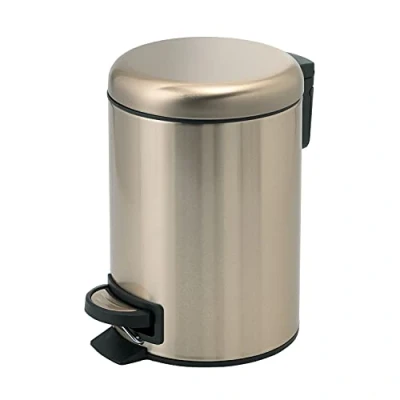 Image of Gedy Potty Pedal Bin with Lid 5 Litres Gold Matt