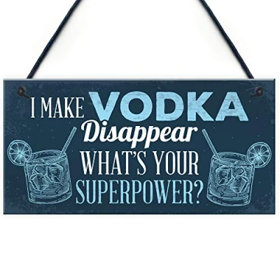 Image of RED OCEAN Novelty Funny Make Vodka Disappear Alcohol Gift Man Cave Home Bar Hanging Wall Plaque Pub Sign