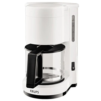 Image of Krups F1830110 Aroma Coffee Maker, 6 Cups, White/Black, 24.6 x 19.4 27.8 cm