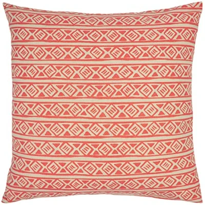Image of furn. Nomi Mono Geometric Feather Filled Cushion Coral One Size