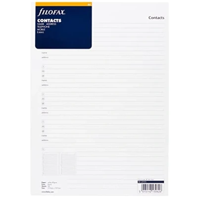 Image of A4 Name, address, contact, email, telephone