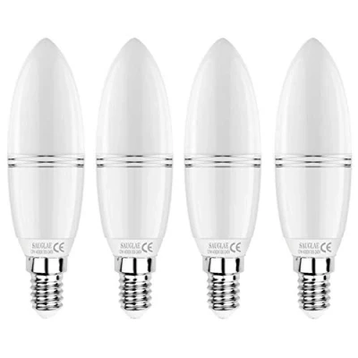 Image of SAUGLAE E14 LED Candle Bulbs 12W, 100W Incandescent Equivalent, 4000K Natural White, Non Dimmable, 1380Lm, Small Edison Screw Light Bulbs, 4 Pack