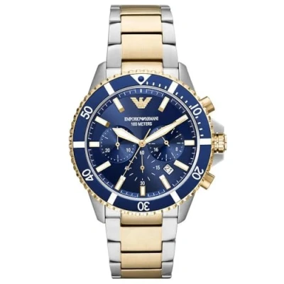 Image of Emporio Armani Diver Chronograph watch silvercoloured, Men&#039;s, Size: One Size, Silver coloured