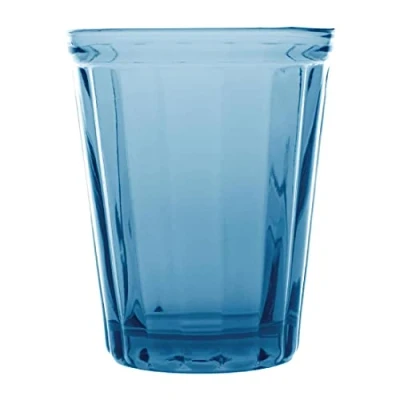 Image of Olympia Cabot Panelled Glass Tumbler Blue 260ml (Pack of 6)