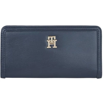 Image of Tommy Hilfiger, Women, TH Monotype Large Slim Wallet, Wallets, Blue, One Size