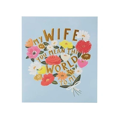 Image of UK Greetings Birthday Card for Wife Bright Bouquet Design