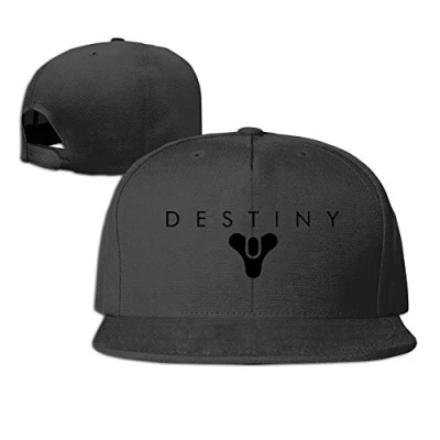 Image of YueBanWan Destiny Logo Unisex Fashion Cool Adjustable Snapback Baseball Cap Hat One Size Black