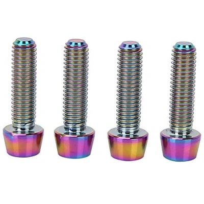 Image of VGEBY Bike Stem Bolts, 4Pcs M5*18mm Titanium Alloy, High Strength, Anti corrosion, for Mountain