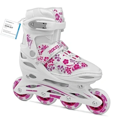 Image of Roces Children&#039;s Compy 8.0 Girls Inline Skates, Adjustable Roller White and Violet