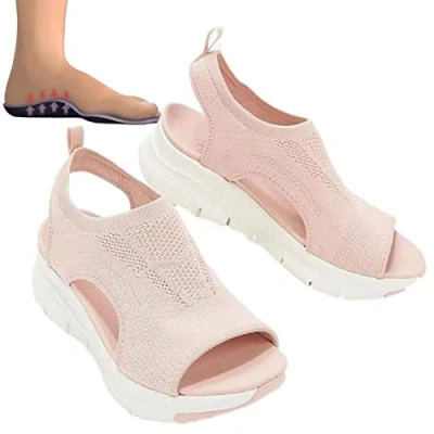 Image of Women&#039;s Comfy Orthotic Sandals Orthopedic Slide Sport Espadrilles Open Toe Wedges High Heels Beach Womens Walking