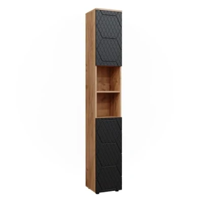 Image of Vicco Bathroom cabinet Irma, Gold power oak/Anthracite, 30 x 192 cm