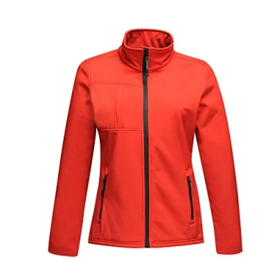 Image of Regatta Professional Women&#039;s Waterproof Octagon II Printable 3 Layer Membrane Softshell Jacket Classic Red Black, Size: 14