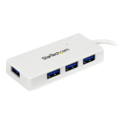 Image of StarTech.com Portable 4 Port SuperSpeed Mini USB 3.0 Hub White 5Gbps