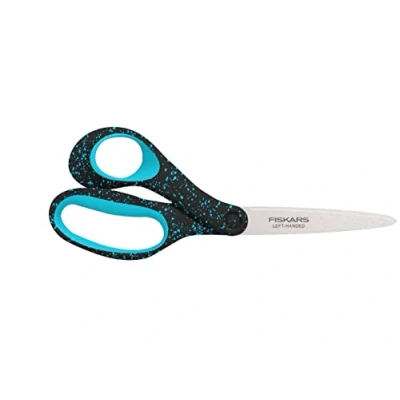 Image of Fiskars 1067869 Scissors for Ages 15 18 Years Left Handed Total Length 20 cm Stainless Steel/Plastic Black/Turquoise Speckles