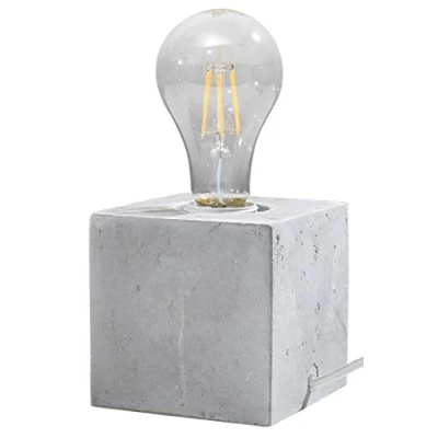 Image of SOLLUX Lighting ARIZ Concrete Desk Lamp Fixture with 1 E27 Light Source Bulbs Not Included Modern for Interiors Living Room 10 x cm