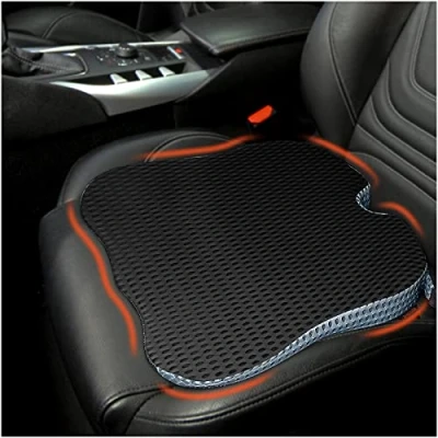 Image of ZHOOGE Car Seat Cushion Pillow, Memory Foam Driver Pad, Wedge for Office Chairs, Kitchen Recliner, Seats (Black)