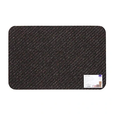 Image of JVL Conquest Ribbed Gel Backed Entrance Door Mat, Brown, 50 x 80 cm