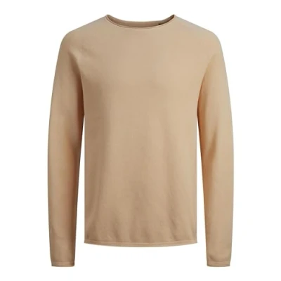 Image of Jack &amp; Jones Men&#039;s Jjehill Knit Crew Neck Noos Sweater, Apricot Ice/Detail: Twist, XL