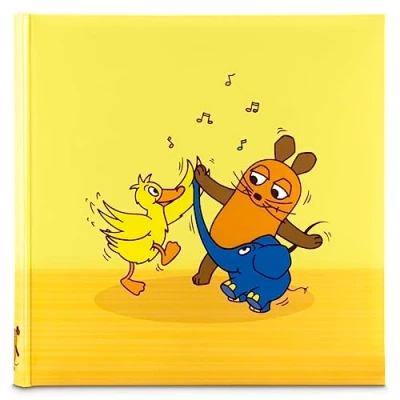 Image of Hama Jumbo Photo Album &quot;DieMaus&quot; 30 x cm (Photo Book with 80 White Pages, for 320 Photos to Design and Glue, Sendung mit der Maus, Children&#039;s Photos, Baby Album) Yellow