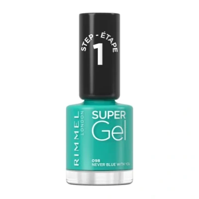 Image of Rimmel London Super Gel Nail Polish, 98, Never Blue With You, 12ml