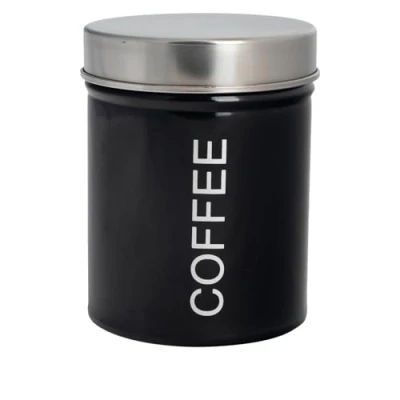 Image of Black Metal Coffee Canister By Harbour Housewares