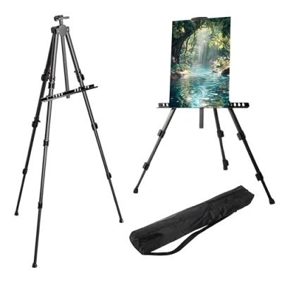 Image of ADEPTNA NEW HEAVY DUTY FOLDING ARTIST TELESCOPIC FIELD STUDIO PAINTING CANVAS EASEL TRIPOD DISPLAY STAND WITH CARRY BAG