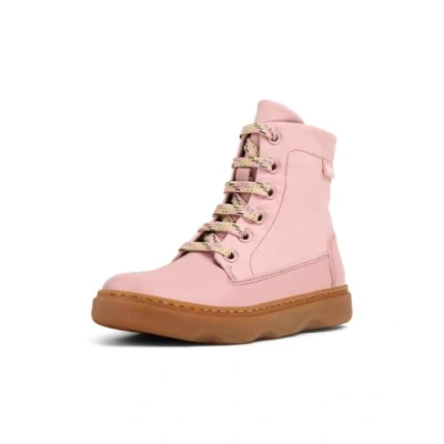 Image of Camper Kiddo Laceup ankle boots for kids, Size: 1, Mittelrosa Leather and textile