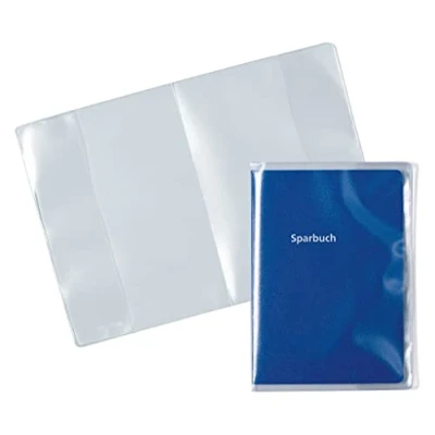 Image of HERMA 5043 ID Card Holder for 2 Cards, Transparent, Pack of 25, Way Protection Documents in DIN A6 Format and Savings Books, Plastic Sleeves Protective Cover Set, Transparent