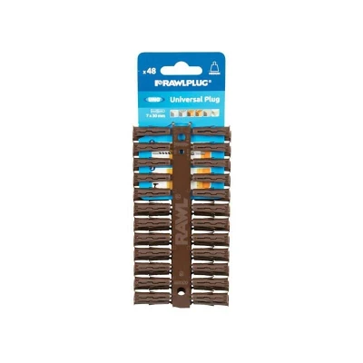 Image of Rawlplug 68555 7 x 30 mm Uno Plug Card Brown (48 pieces)