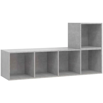Image of vidaXL 2 Piece TV Cabinet Set Concrete Grey Engineered Wood