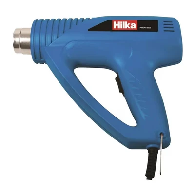 Image of Heat Gun for Paint Stripping Hot Air Blow 2000W Comes with Scraper Extra Nozzle Types Hilka Tools