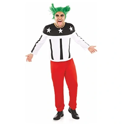Image of Fun Shack 90s Rave Fancy Dress Party Starter Outfit, British Icons Men, Costumes for Men Large