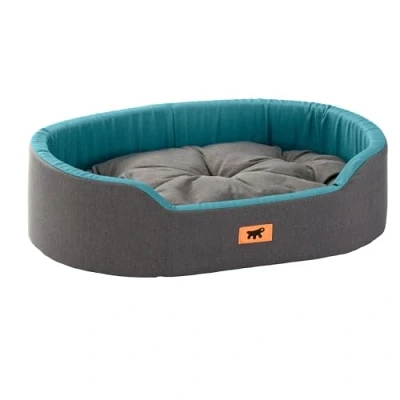 Image of Ferplast Dog Bed Dandy Removable, Washable Cushion, Cotton Cover with Soft Padding, also ideal as a Cat Bed, 65 x 46 xh 17 cm, Blue