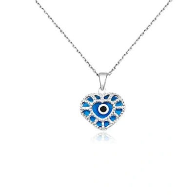 Image of MYSTIC JEWELS By Dalia Evil Eye Crystal and 925 Sterling Silver Necklace Turkish
