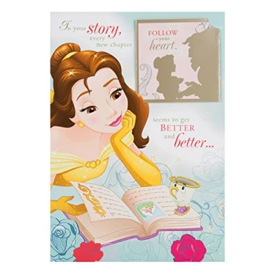 Image of Hallmark Beauty and the Beast Birthday Card &quot;Keepsake Book&quot; Medium
