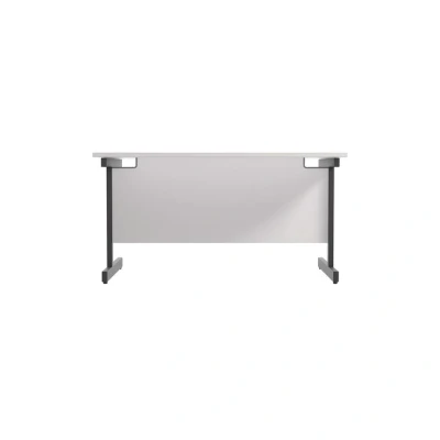 Image of Jemini Rectangular Single Upright Cantilever Desk 1400x800x730mm White/Black KF810780