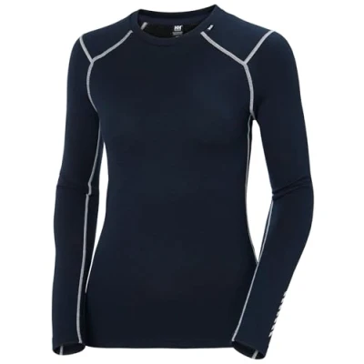 Image of Helly Hansen Women&#039;s LIFA® Merino Midweight Crew Base Layer Navy