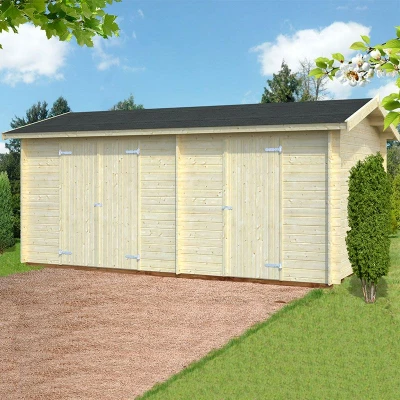 Image of 13&#039;5 x 8&#039;5 Palmako Jari (28mm) Premium Nordic Shed (4.1m 2.6m)