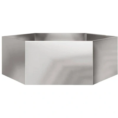 Image of vidaXL Garden Planter Hexagon 138x120x45 cm Stainless Steel