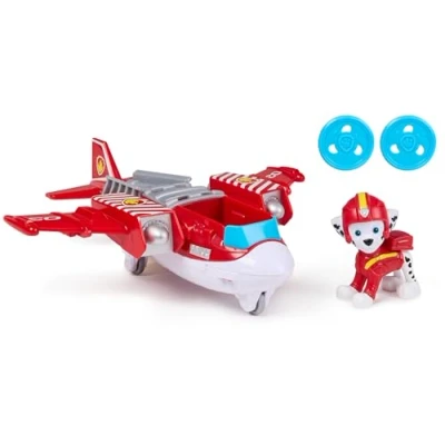 Image of Paw Patrol: Air Rescue Marshall Action Figure &amp; Hero Hydro Plane Toy with Projectile Launcher 2 Projectiles, Kids’ Toys for Boys Girls Aged 3+