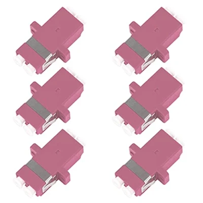 Image of Fiber Optic Cable Coupler Adapter LC to Duplex OM4 Violet (Pack of 6)