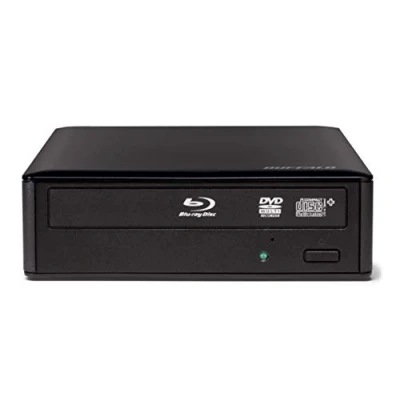 Image of BUFFALO MediaStation Desktop 16x External Blu ray Writer for PC with USB 3.0. TAA Compliant. Plays and Burns rays, DVDs, CDs.