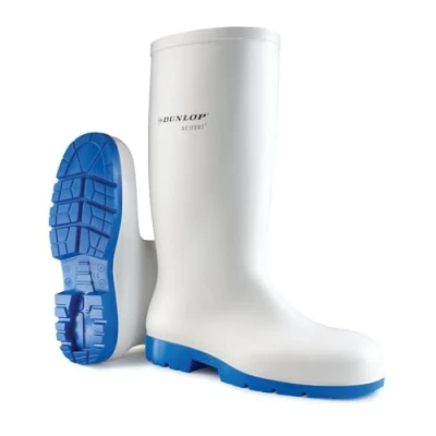 Image of DUNLOP Acifort Classic+ Safety White/Blue Wellington Boots, UK 11