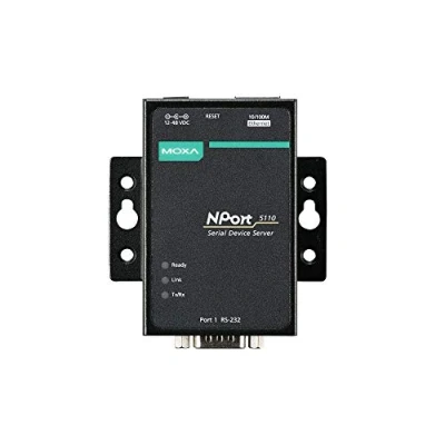 Image of MOXA NPort 5110 1 Port Serial Device Server, 10/100 Ethernet, RS232, DB9 Male
