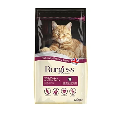 Image of Burgess Mature Cat Food Turkey and Cranberry 1.4 kg (Pack of 2)