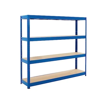 Image of BiGDUG Heavy Duty Garage Shelving Unit 600kg Per Shelf (2400kg Bay) 177x200x45 cm 4 Tier Storage Shelves Blue Shed