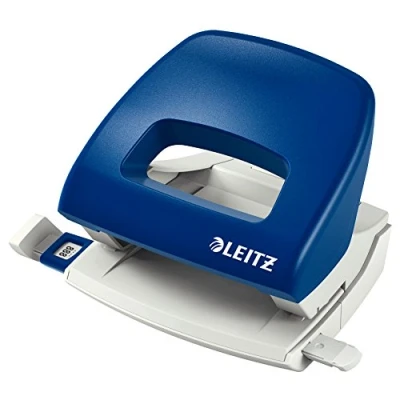 Image of Leitz Hole Punch, 16 Sheets, Guide Bar with Format Markings, Metal and Plastic, NeXXt Range, 50380035 Blue