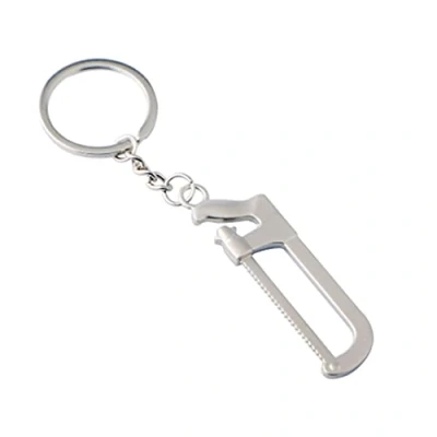 Image of ARFUKA Keyring Zinc Alloy Saw Shaped Keyrchain Metal Mini Pendant Key Chain Ring Gift Silver
